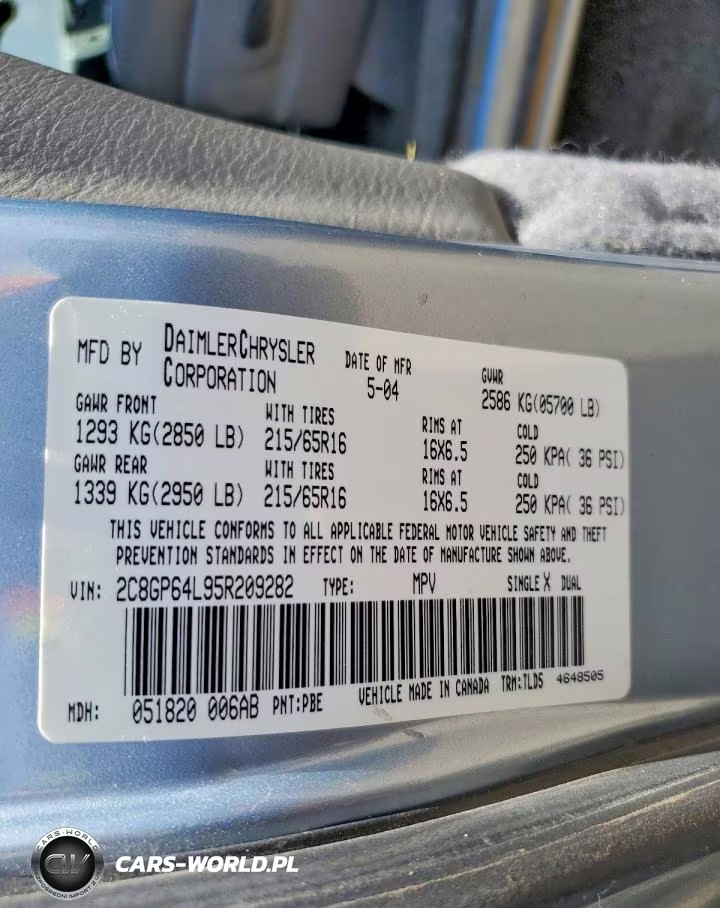 2005 Chrysler Town And Country Limited VIN:2C8GP64L95R209282 - 13
