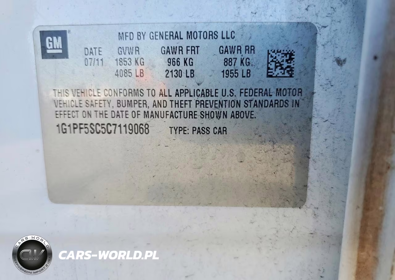 2012 Chevrolet Cruze Lt VIN:1G1PF5SC5C7119068 - 12