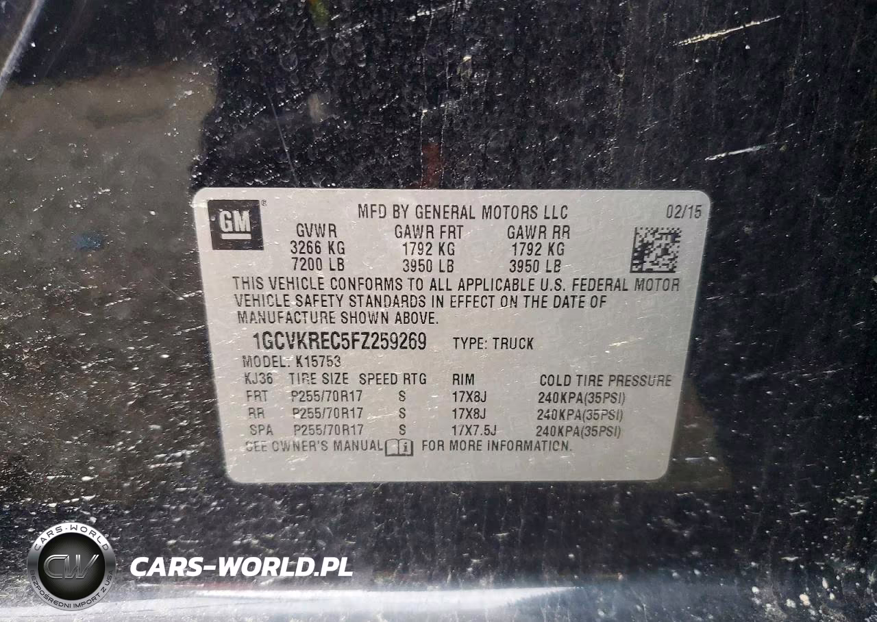 2015 Chevrolet Silverado K1500 Lt VIN:1GCVKREC5FZ259269 - 12