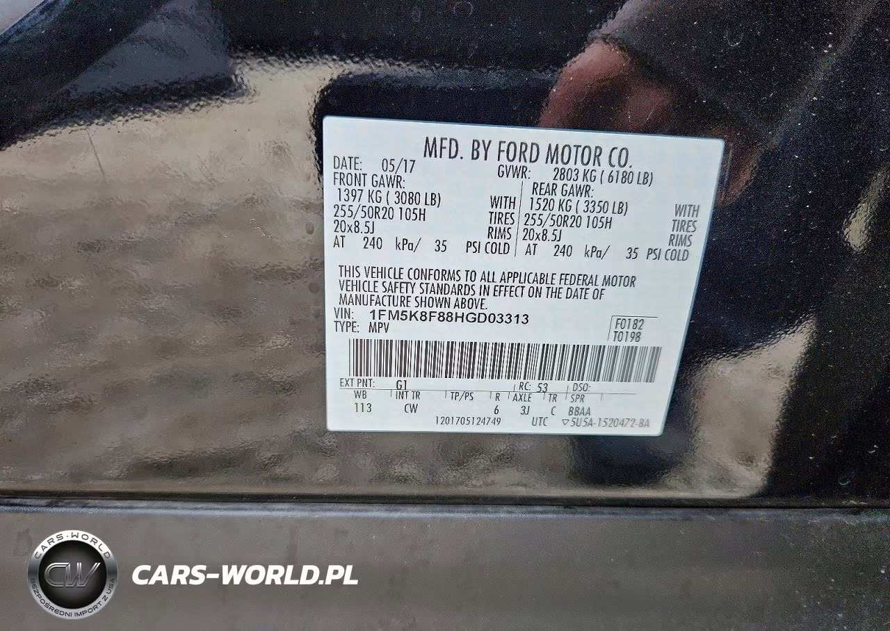 2017 Ford Explorer Limited VIN:1FM5K8F88HGD03313 - 13