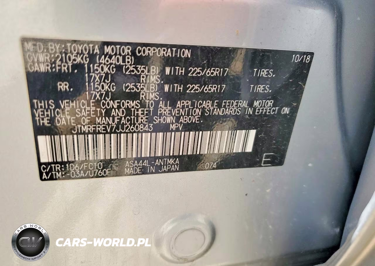 2018 Toyota Rav4 Xle VIN:JTMRFREV7JJ260843 - 13