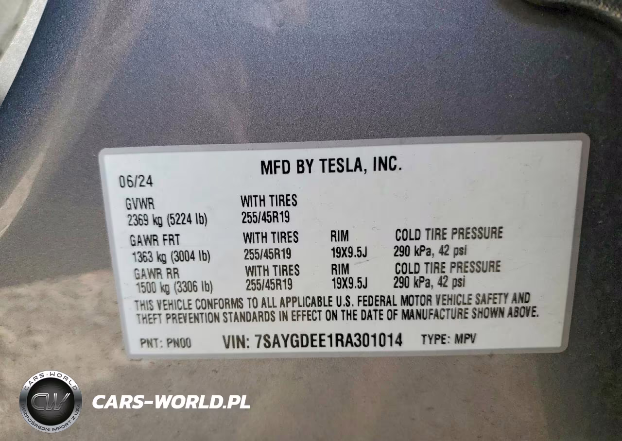 2024 Tesla Model Y VIN:7SAYGDEE1RA301014 - 12