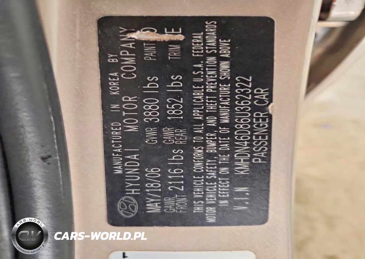 2006 Hyundai Elantra Gls VIN:KMHDN46D86U362322 - 12