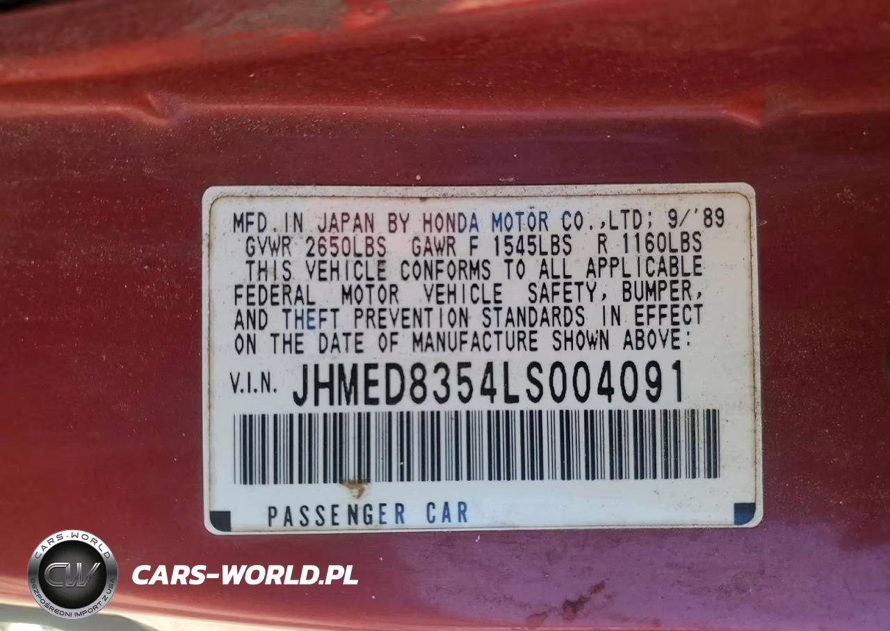 1990 Honda Civic Lx VIN:JHMED8354LS004091 - 13
