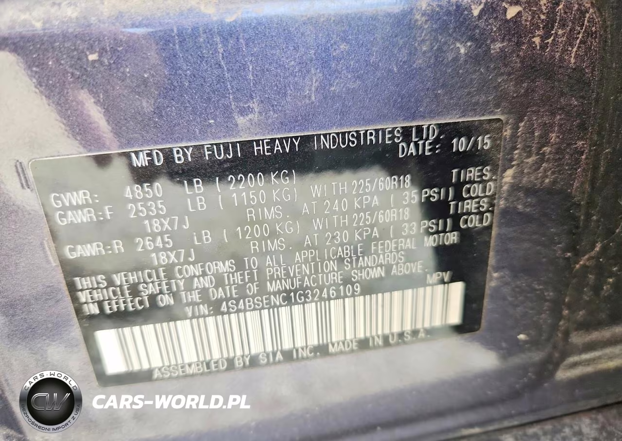 2016 Subaru Outback 3.6R Limited VIN:4S4BSENC1G3246109 - 12