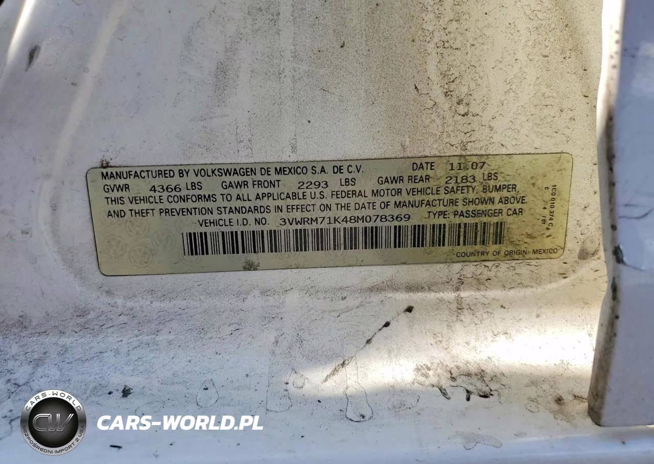 2008 Volkswagen Jetta VIN:3VWRM71K48M078369 - 12