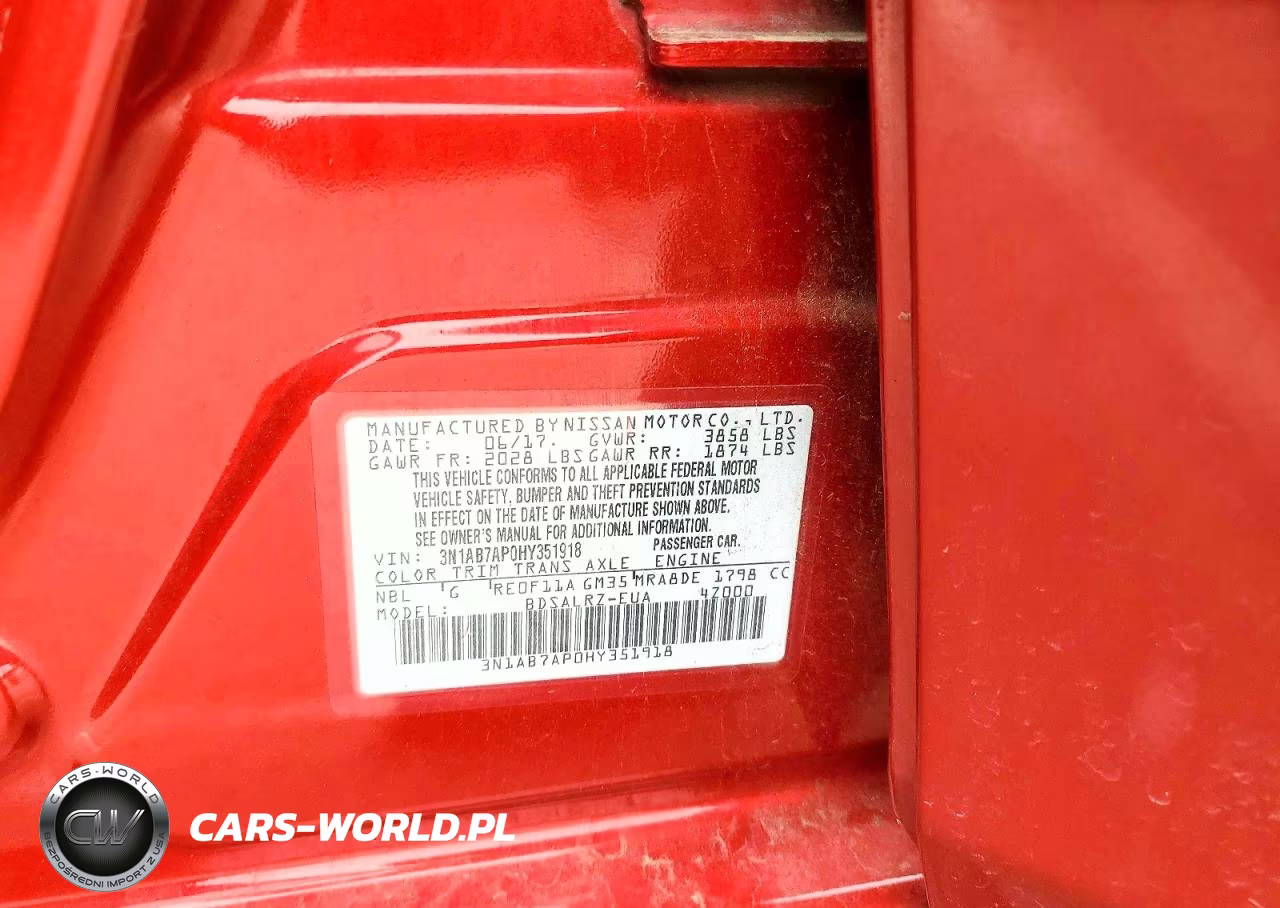2017 Nissan Sentra Sr VIN:3N1AB7AP0HY351918 - 12