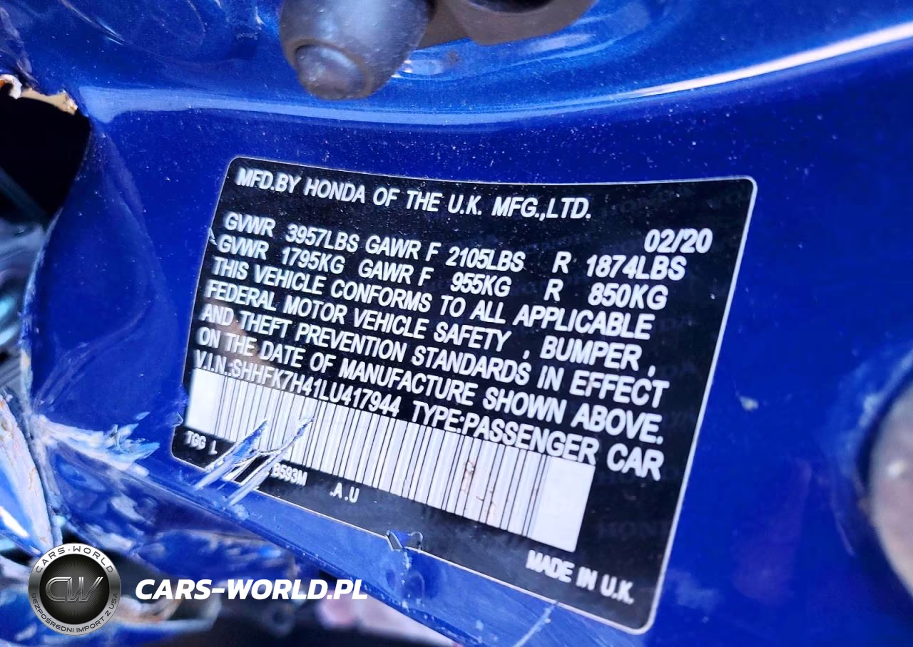 2020 Honda Civic Sport VIN:SHHFK7H41LU417944 - 12