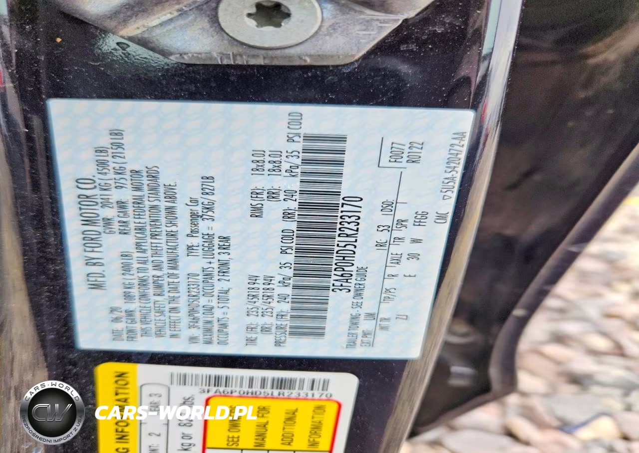 2020 Ford Fusion Se VIN:3FA6P0HD5LR233170 - 12