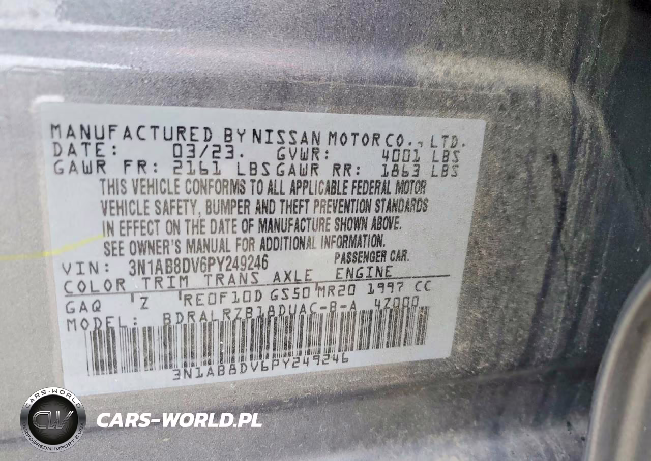 2023 Nissan Sentra Sr VIN:3N1AB8DV6PY249246 - 12