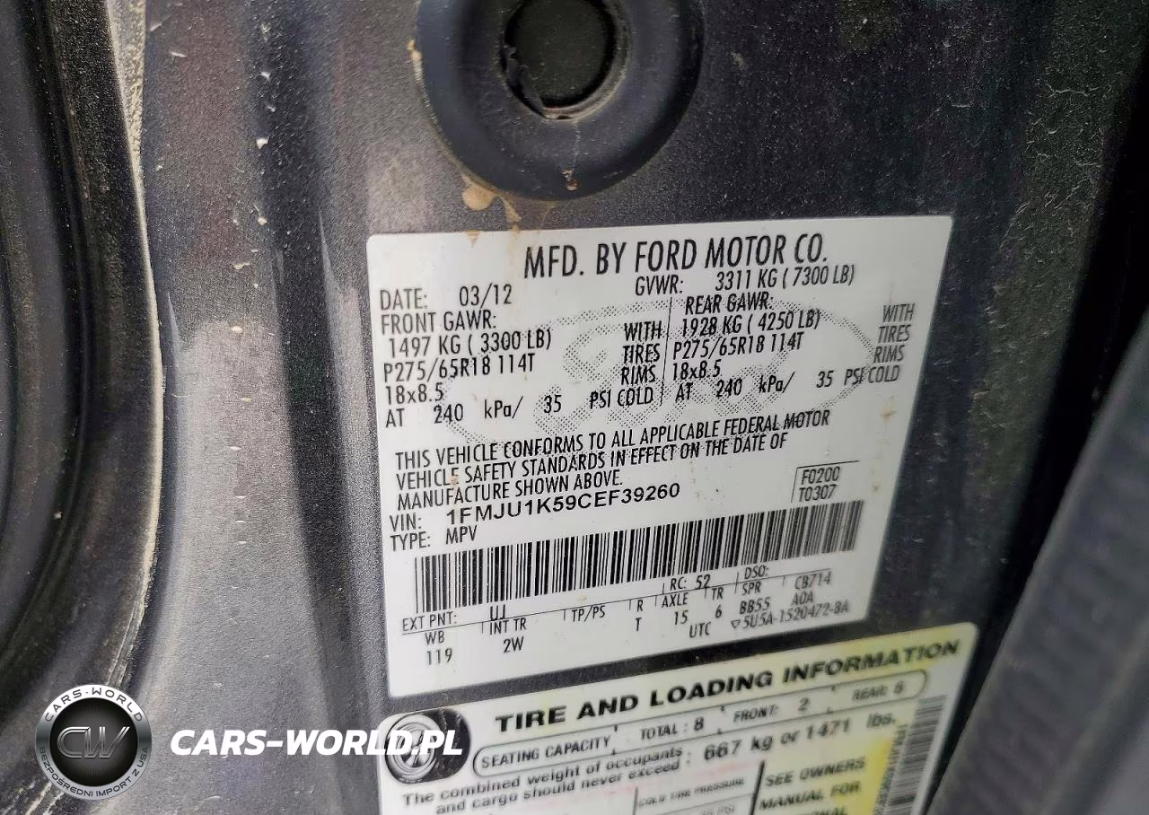 2012 Ford Expedition Limited VIN:1FMJU1K59CEF39260 - 13