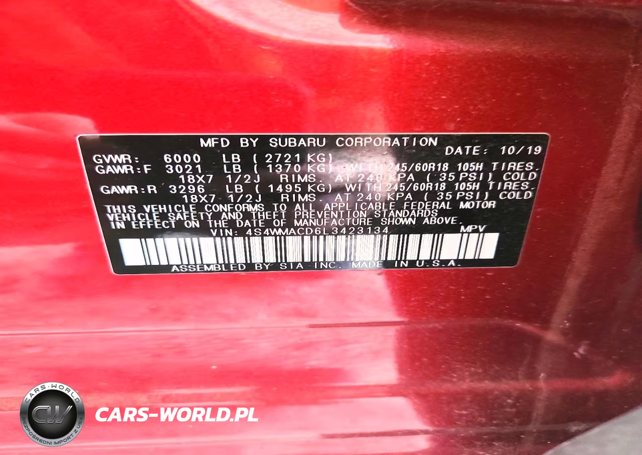 2020 Subaru Ascent Premium VIN:4S4WMACD6L3423134 - 13