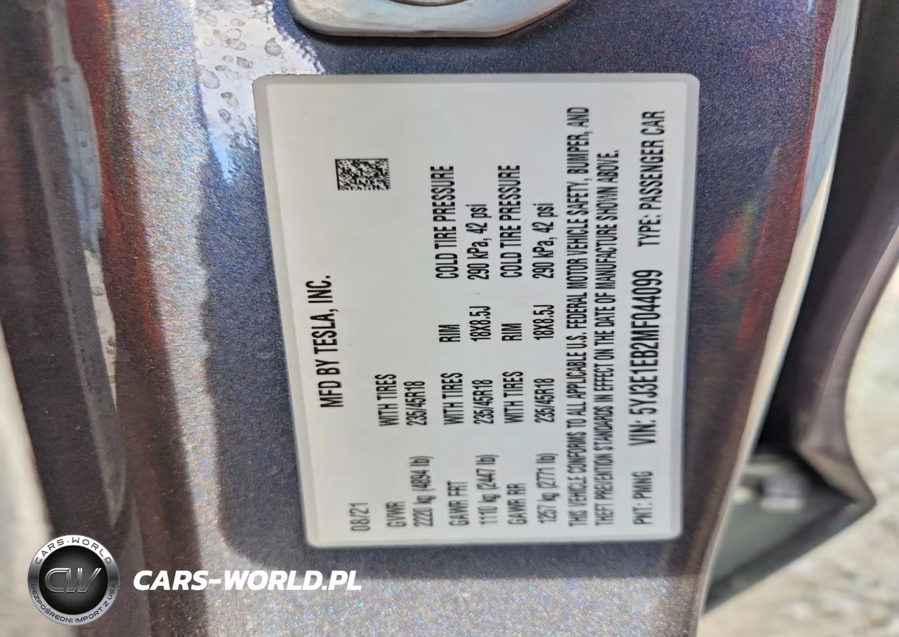 2021 Tesla Model 3 VIN:5YJ3E1EB2MF044099 - 14