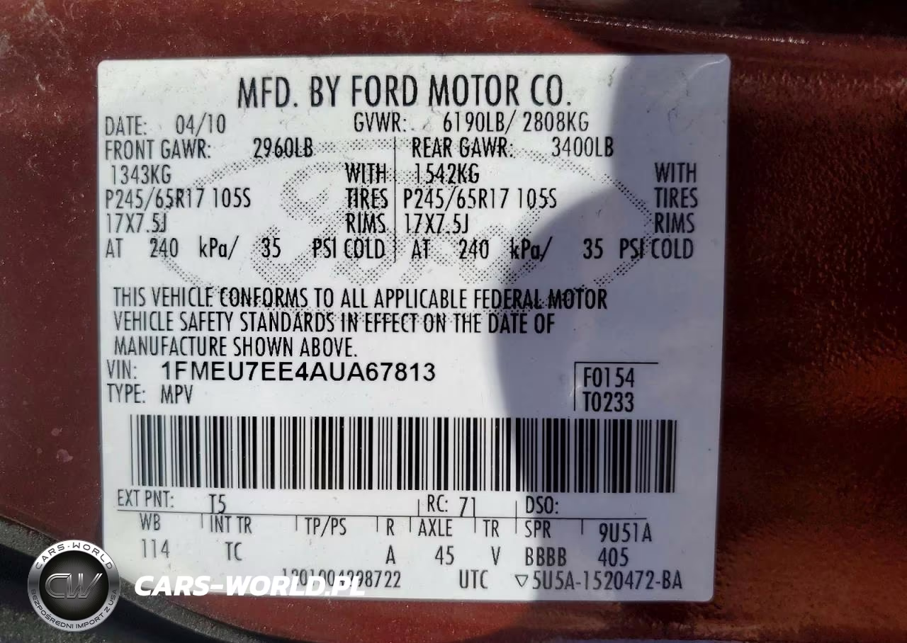 2010 Ford Explorer Eddie Bauer VIN:1FMEU7EE4AUA67813 - 13