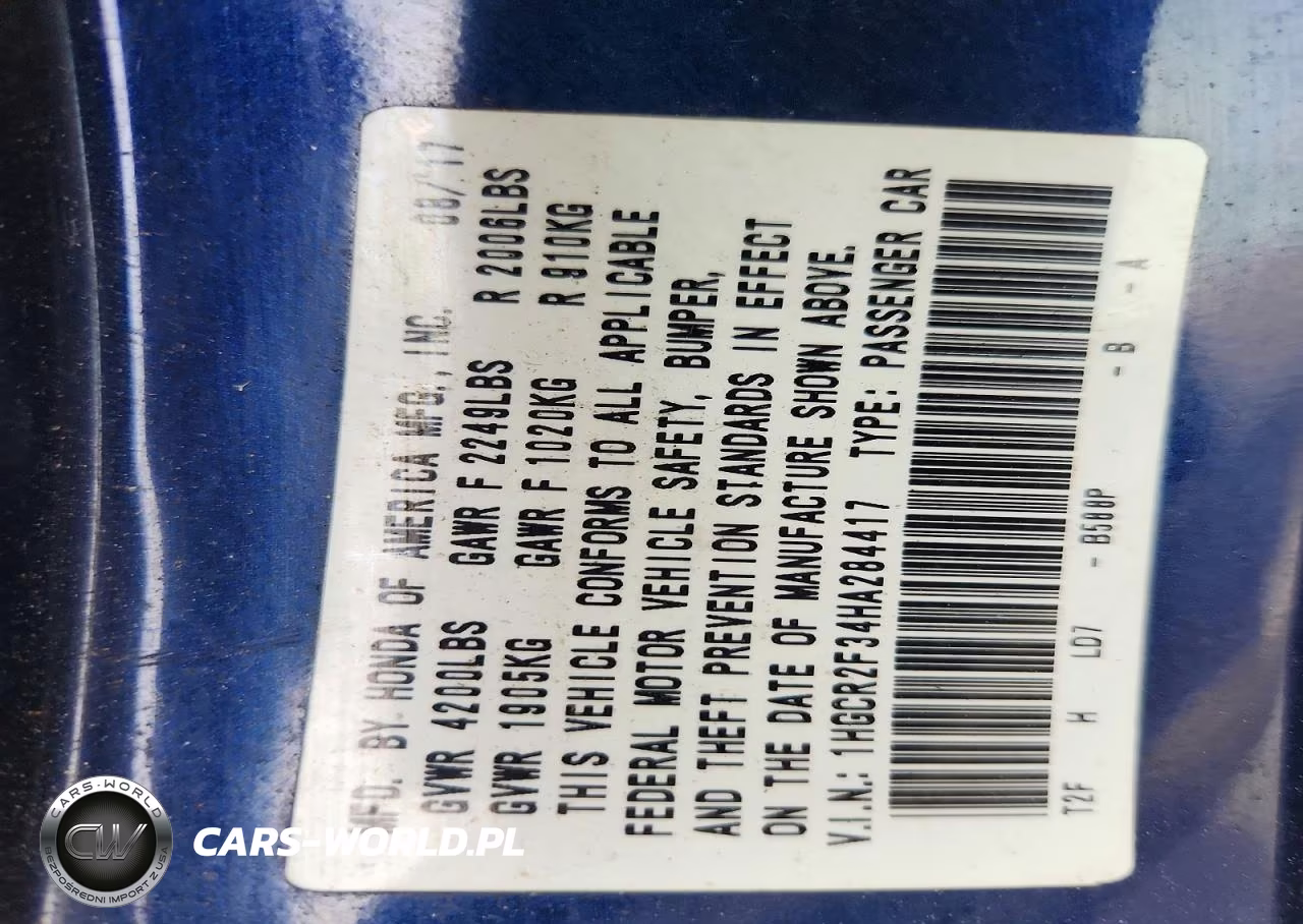 2017 Honda Accord Lx VIN:1HGCR2F34HA284417 - 13