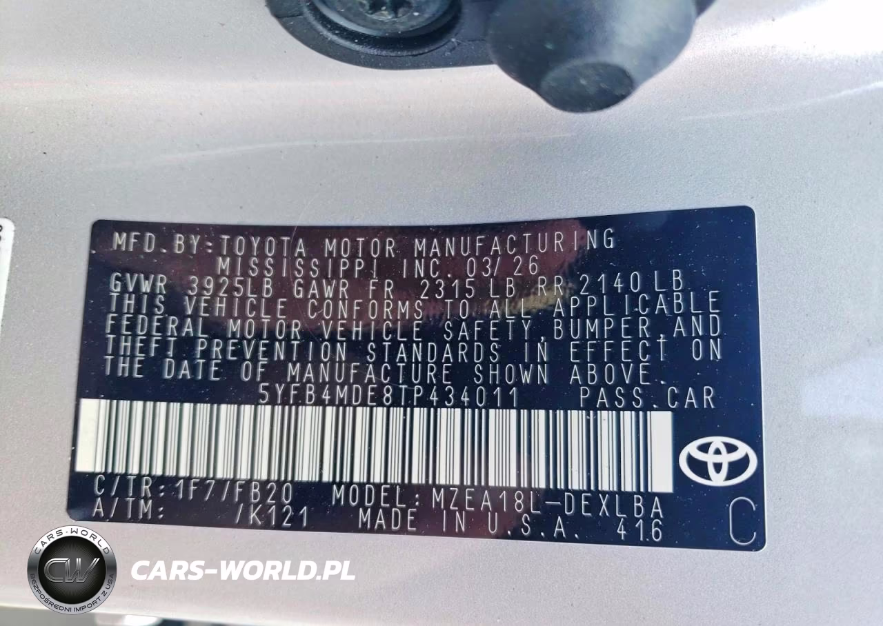 2026 Toyota Corolla Le VIN:5YFB4MDE8TP434011 - 12