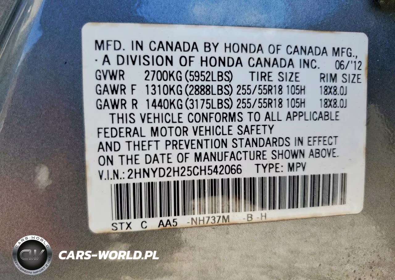 2012 Acura Mdx VIN:2HNYD2H25CH542066 - 13