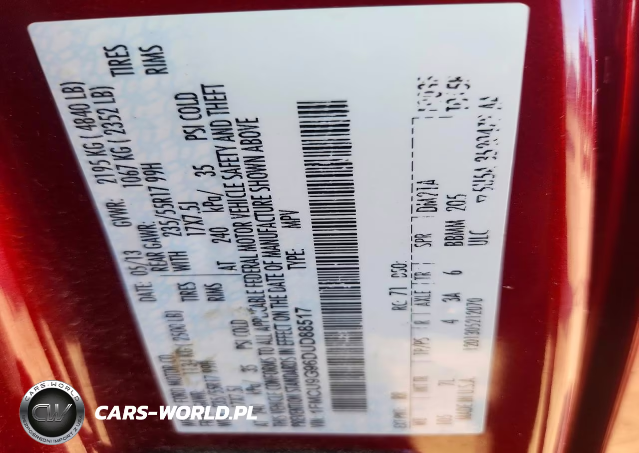 2013 Ford Escape Se VIN:1FMCU9G96DUD88517 - 13