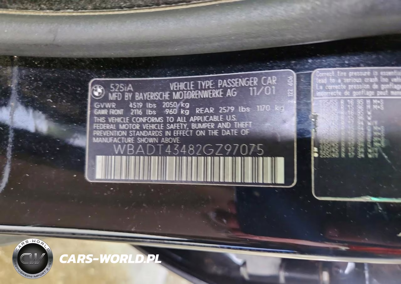 2002 BMW 525 I Automatic VIN:WBADT43482GZ97075 - 12
