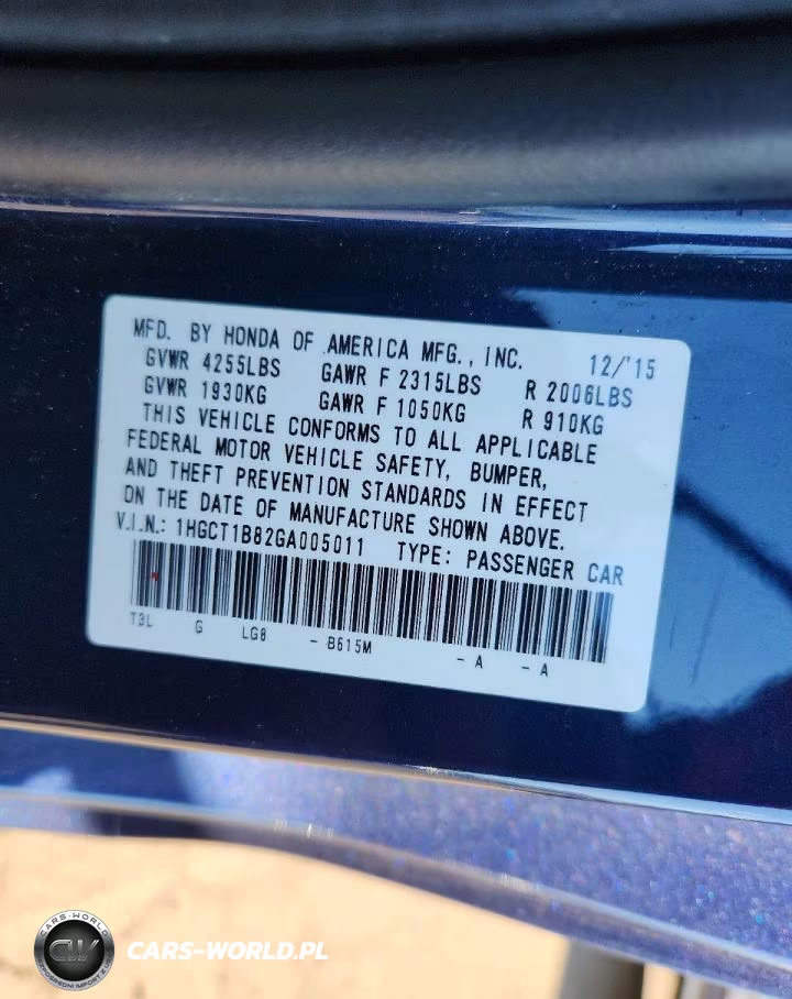 2016 Honda Accord Exl VIN:1HGCT1B82GA005011 - 12