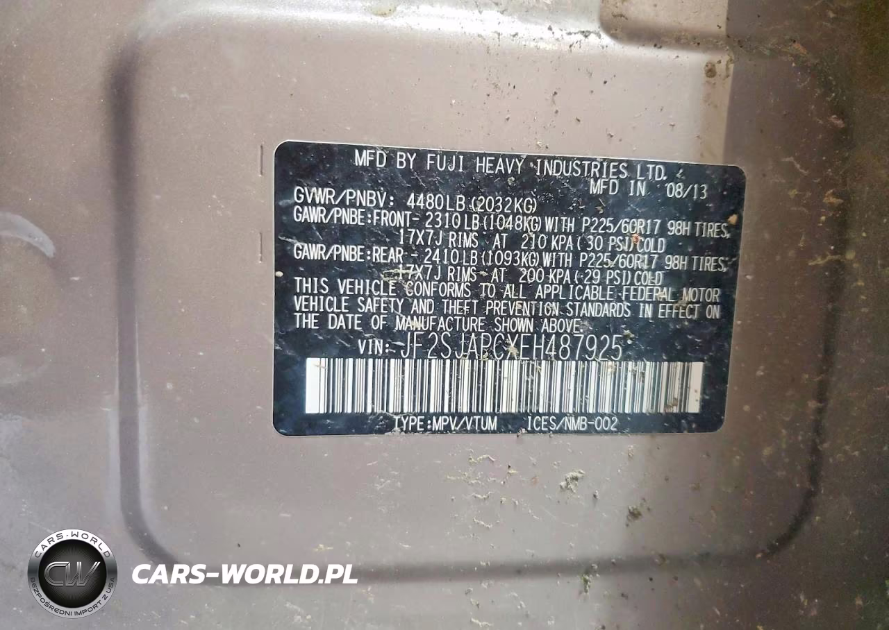 2014 Subaru Forester 2.5I Touring VIN:JF2SJAPCXEH487925 - 13