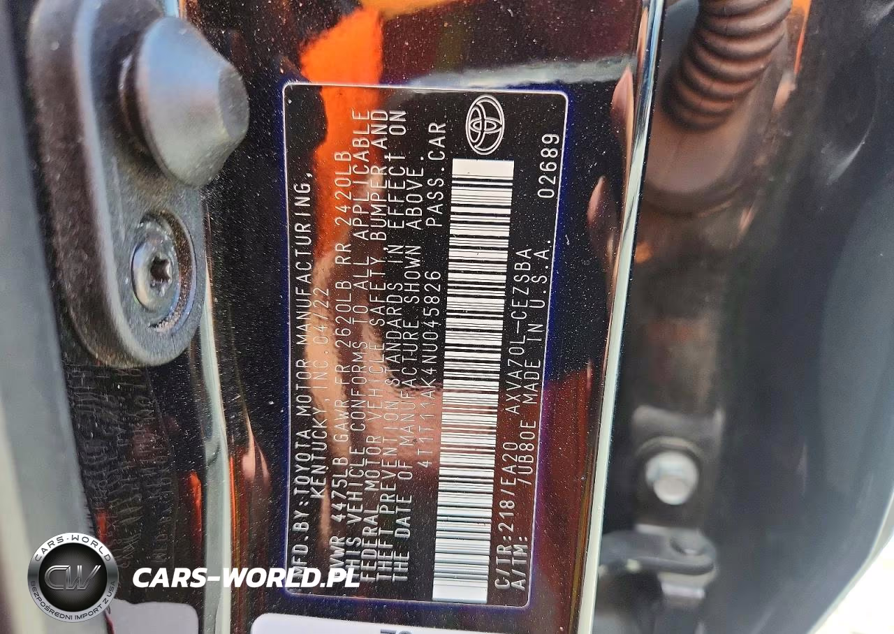 2022 Toyota Camry Se VIN:4T1T11AK4NU045826 - 12