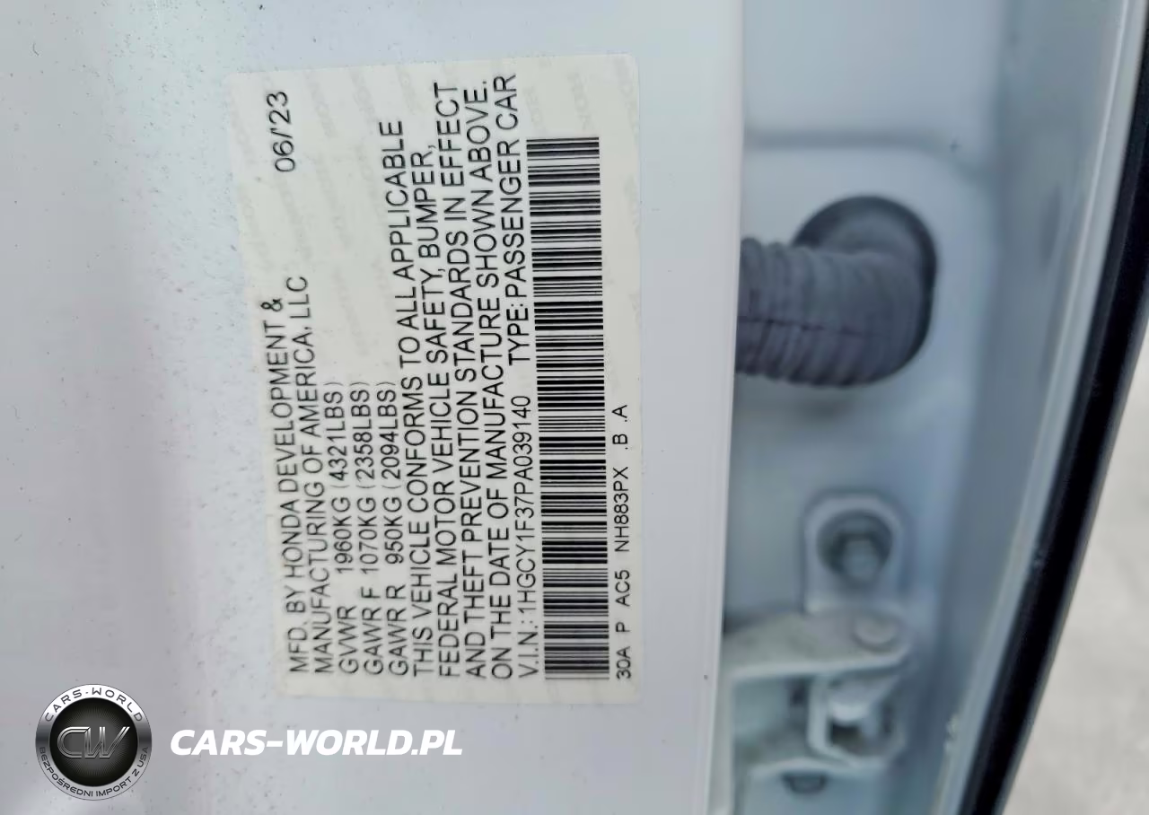 2023 Honda Accord Ex VIN:1HGCY1F37PA039140 - 12