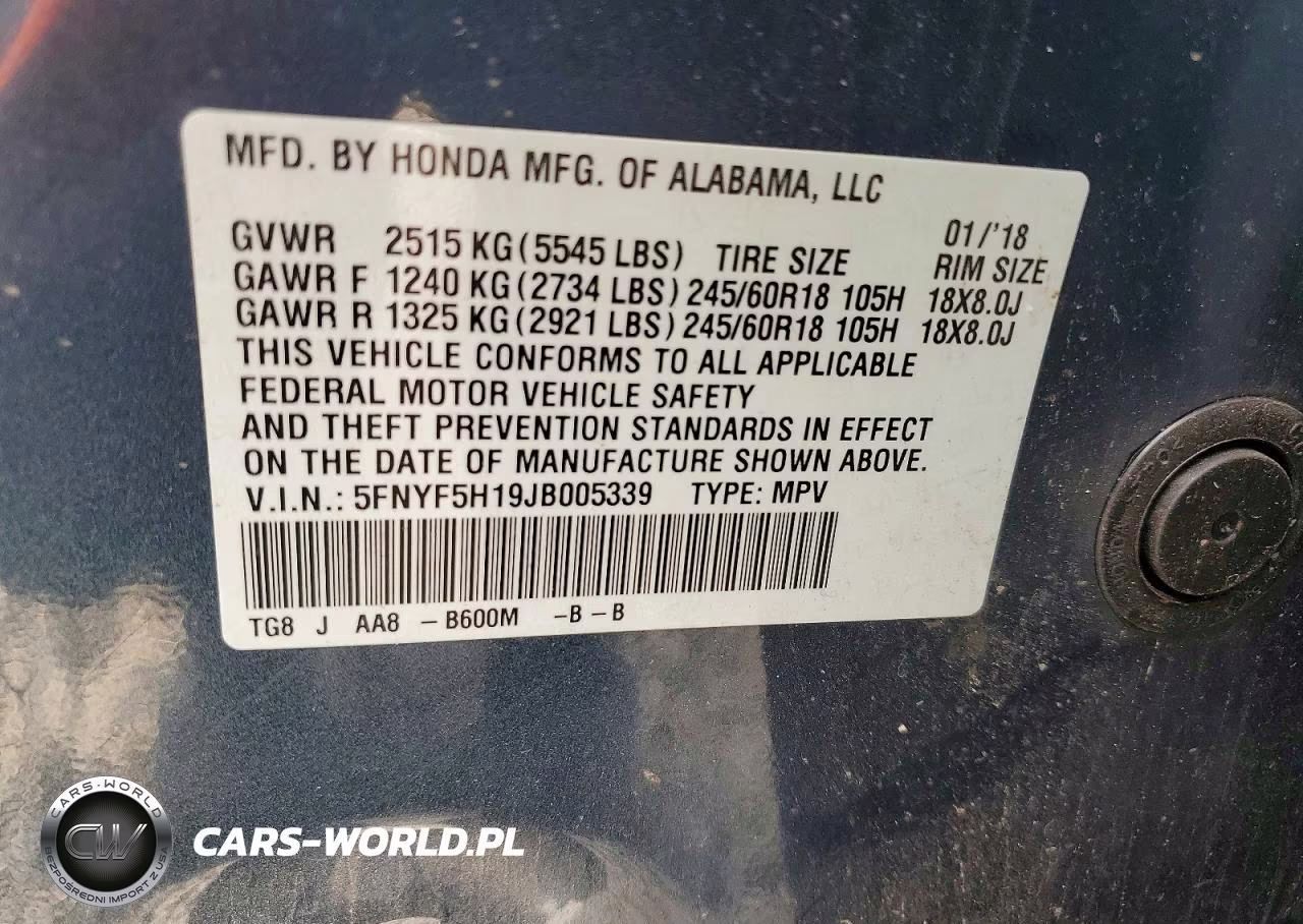 2018 Honda Pilot Lx VIN:5FNYF5H19JB005339 - 13