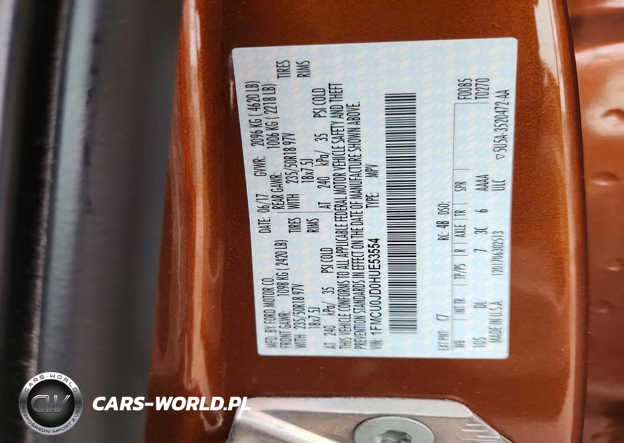 2017 Ford Escape Titanium VIN:1FMCU0JD0HUE53554 - 13