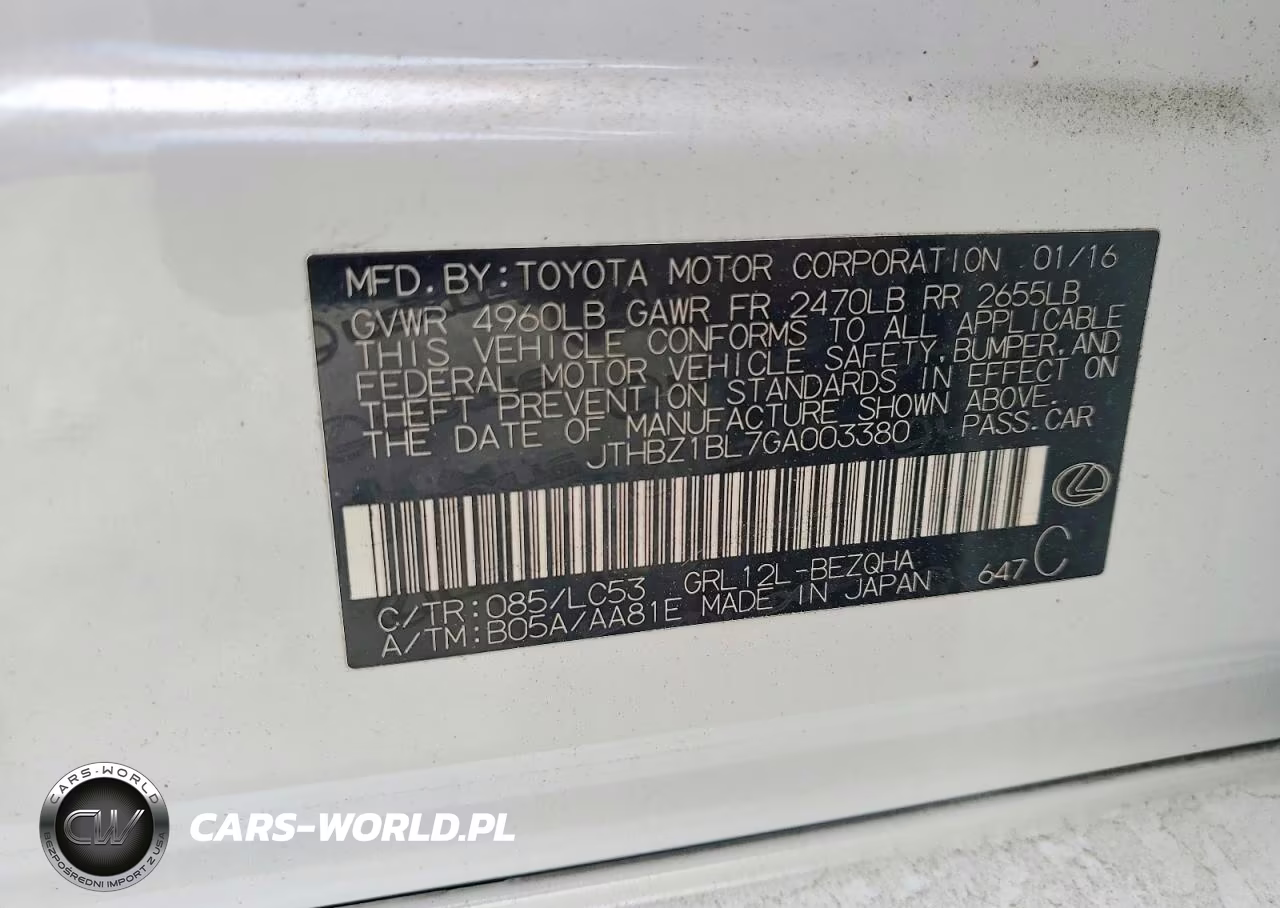 2016 Lexus Gs 350 Base VIN:JTHBZ1BL7GA003380 - 12