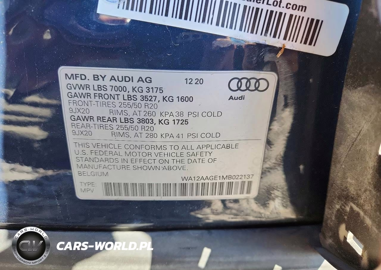 2021 Audi E-Tron Sportback Premium Plus VIN:WA12AAGE1MB022137 - 13