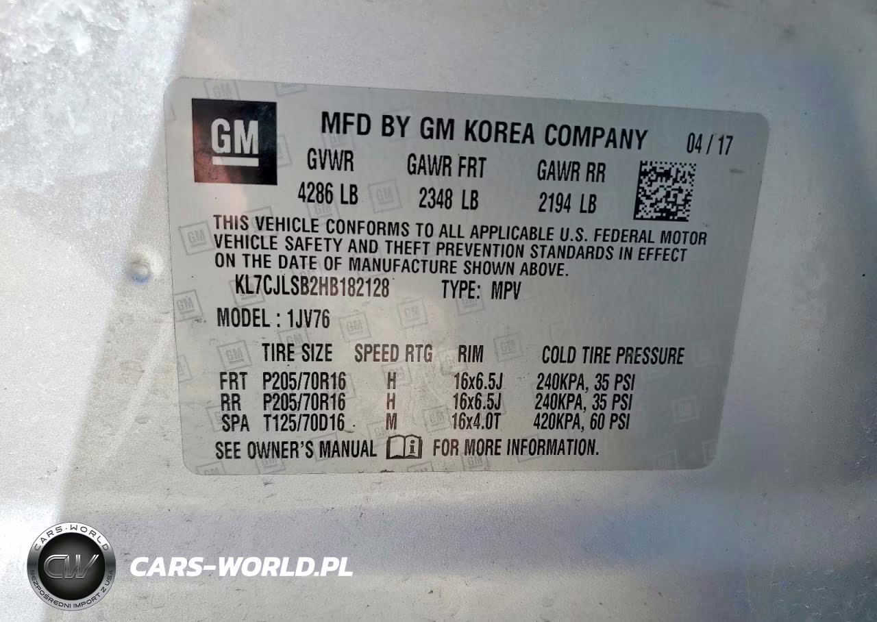 2017 Chevrolet Trax 1Lt VIN:KL7CJLSB2HB182128 - 13