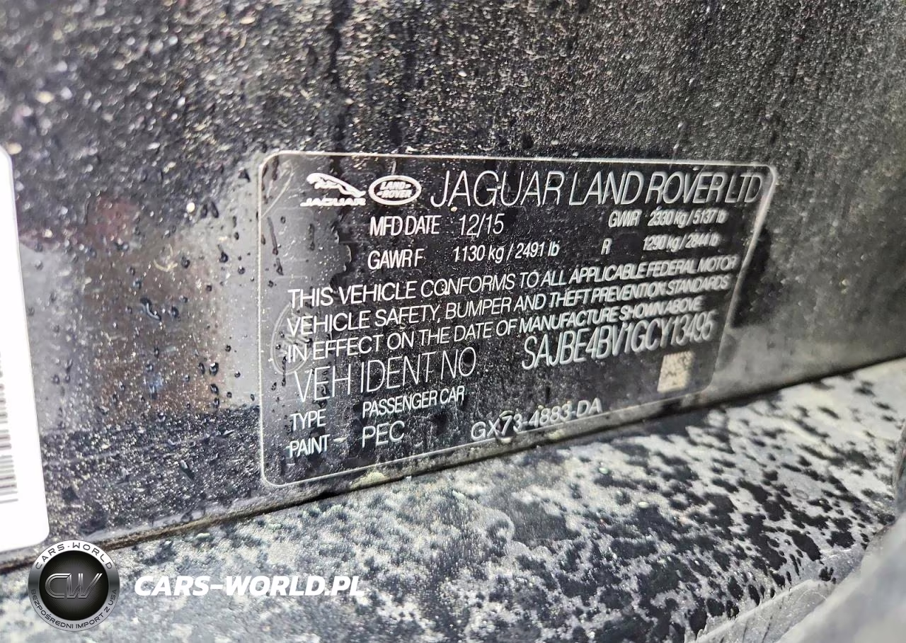 2016 Jaguar Xf Prestige VIN:SAJBE4BV1GCY13495 - 13