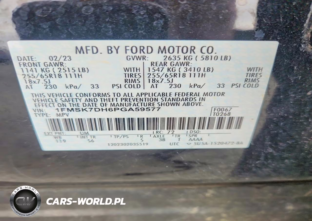 2023 Ford Explorer Xlt VIN:1FMSK7DH6PGA59577 - 13