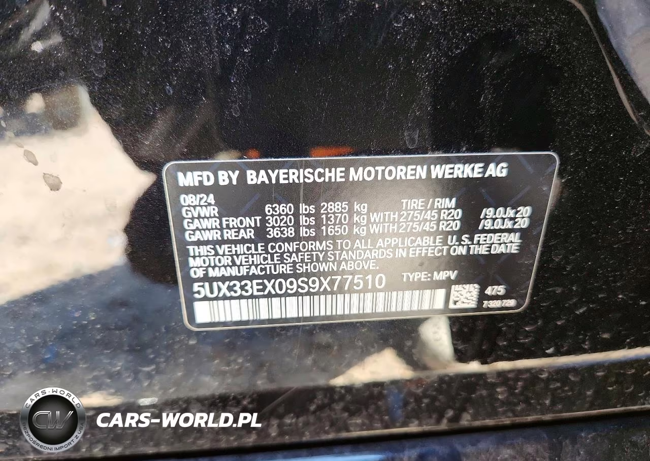 2025 BMW X6 xDrive40I VIN:5UX33EX09S9X77510 - 12