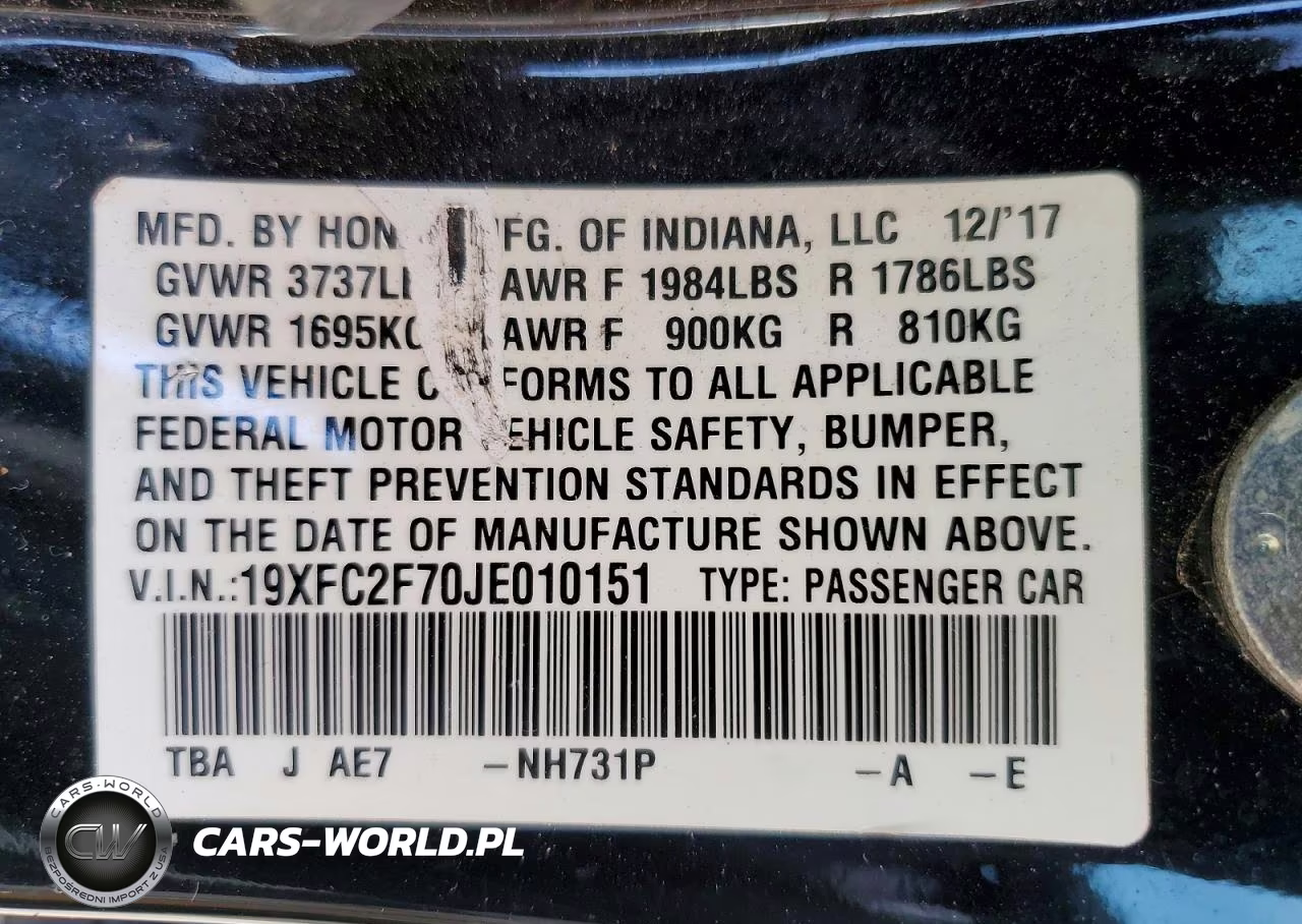 2018 Honda Civic Ex VIN:19XFC2F70JE010151 - 13
