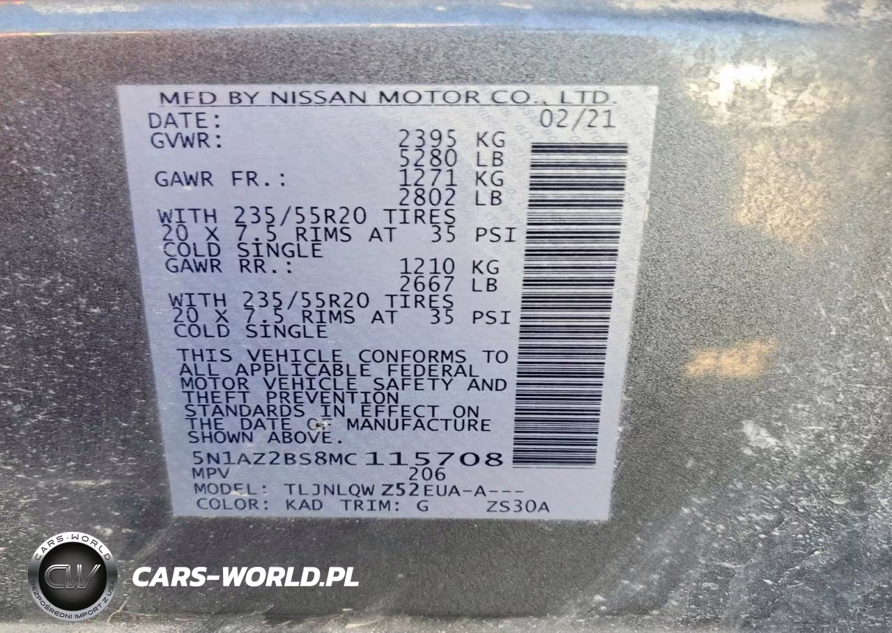 2021 Nissan Murano Sv VIN:5N1AZ2BS8MC115708 - 13