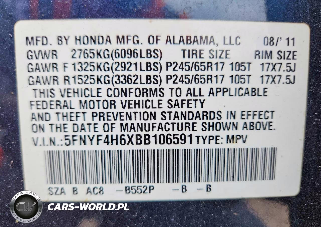 2011 Honda Pilot Exl VIN:5FNYF4H6XBB106591 - 13