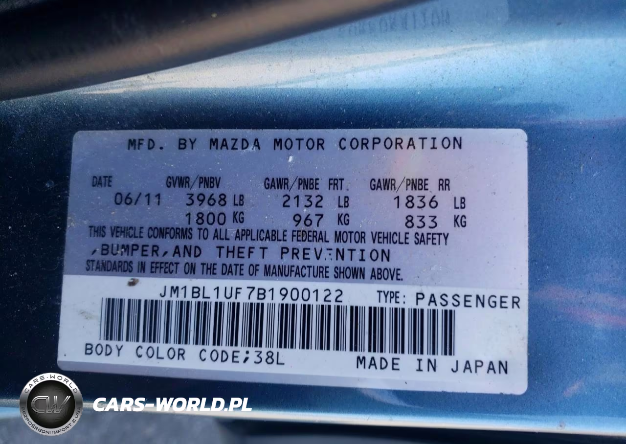 2012 Mazda 3 VIN:JM1BL1UF7B1900122 - 12