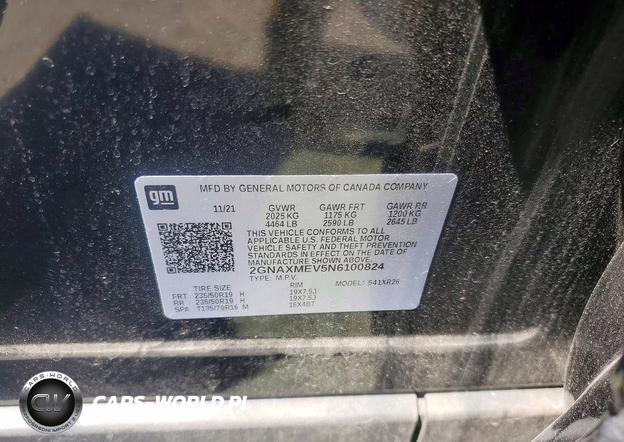 2022 Chevrolet Equinox Rs VIN:2GNAXMEV5N6100824 - 13