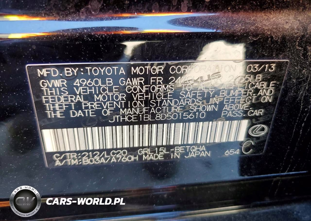 2013 Lexus Gs 350 VIN:JTHCE1BL8D5015610 - 12