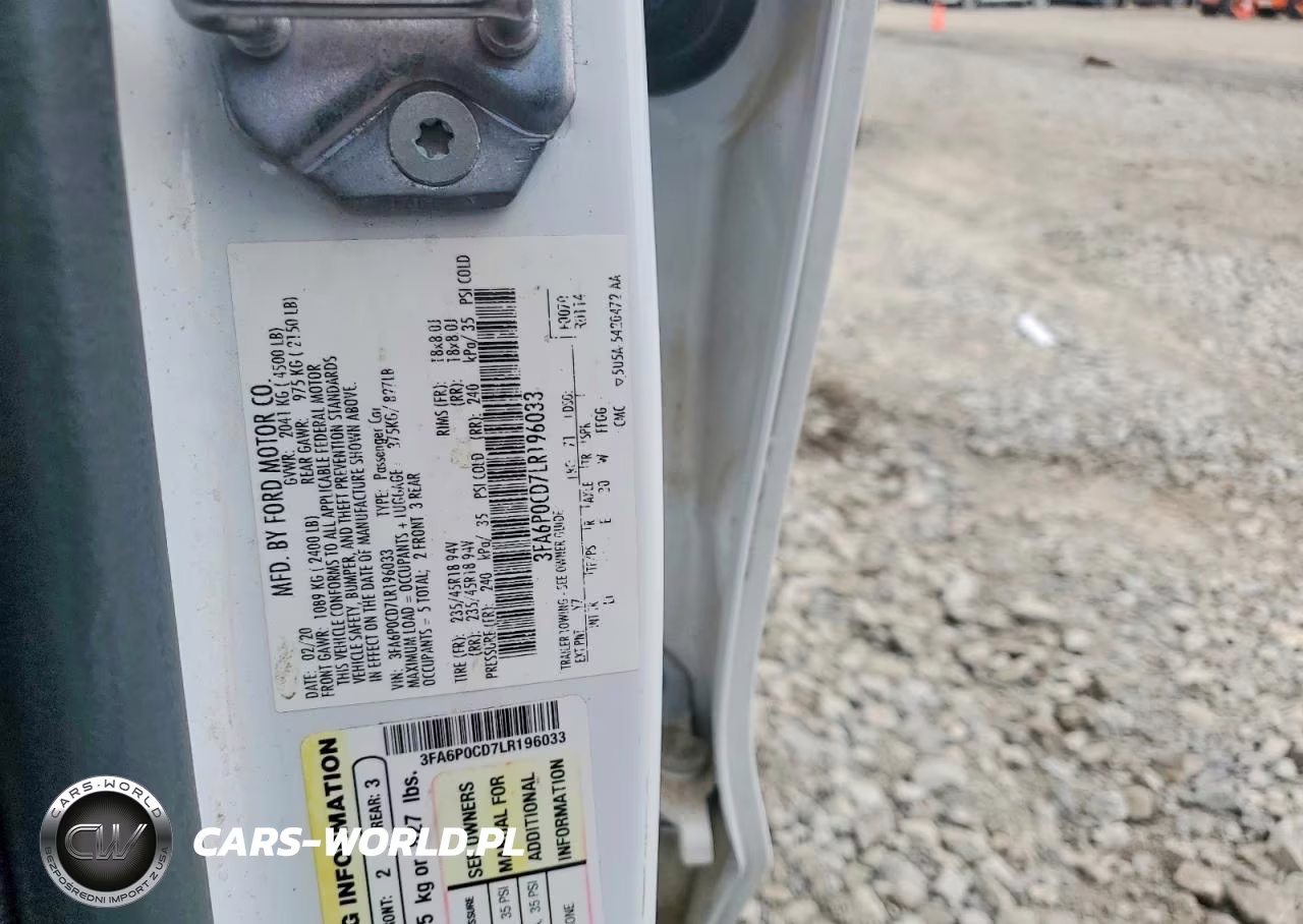 2020 Ford Fusion Sel VIN:3FA6P0CD7LR196033 - 12