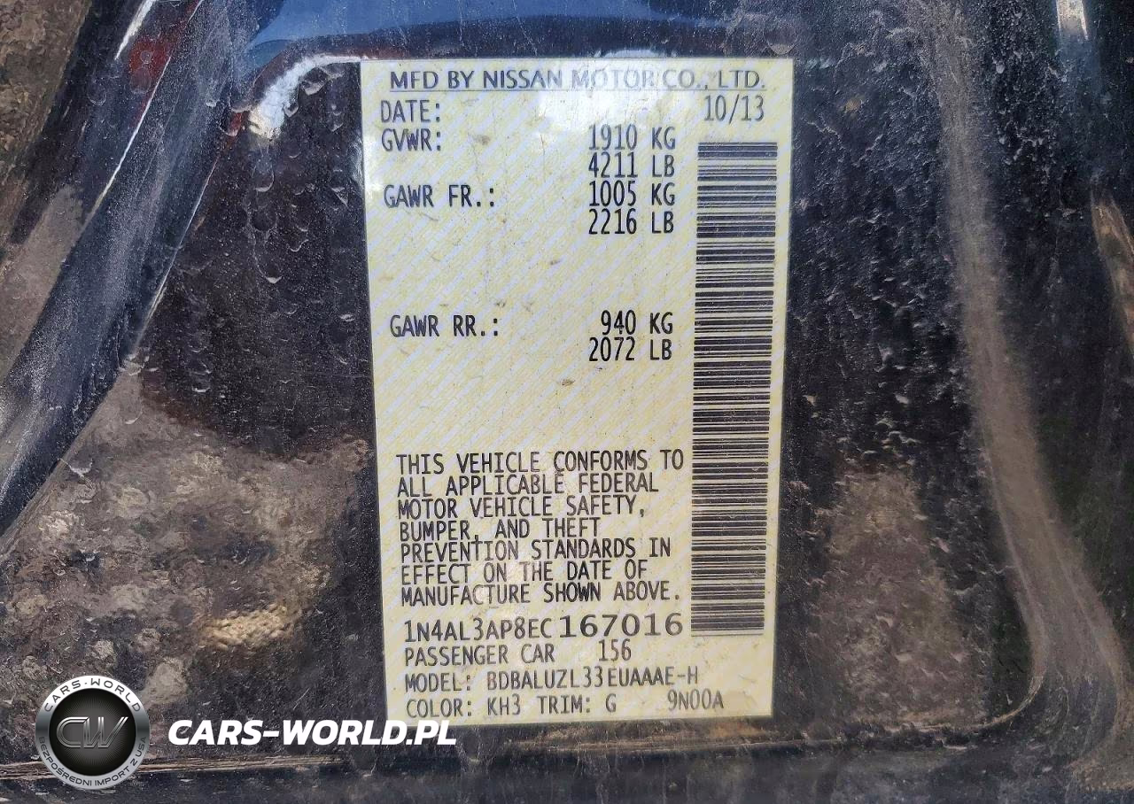 2014 Nissan Altima 2.5 Sv VIN:1N4AL3AP8EC167016 - 13