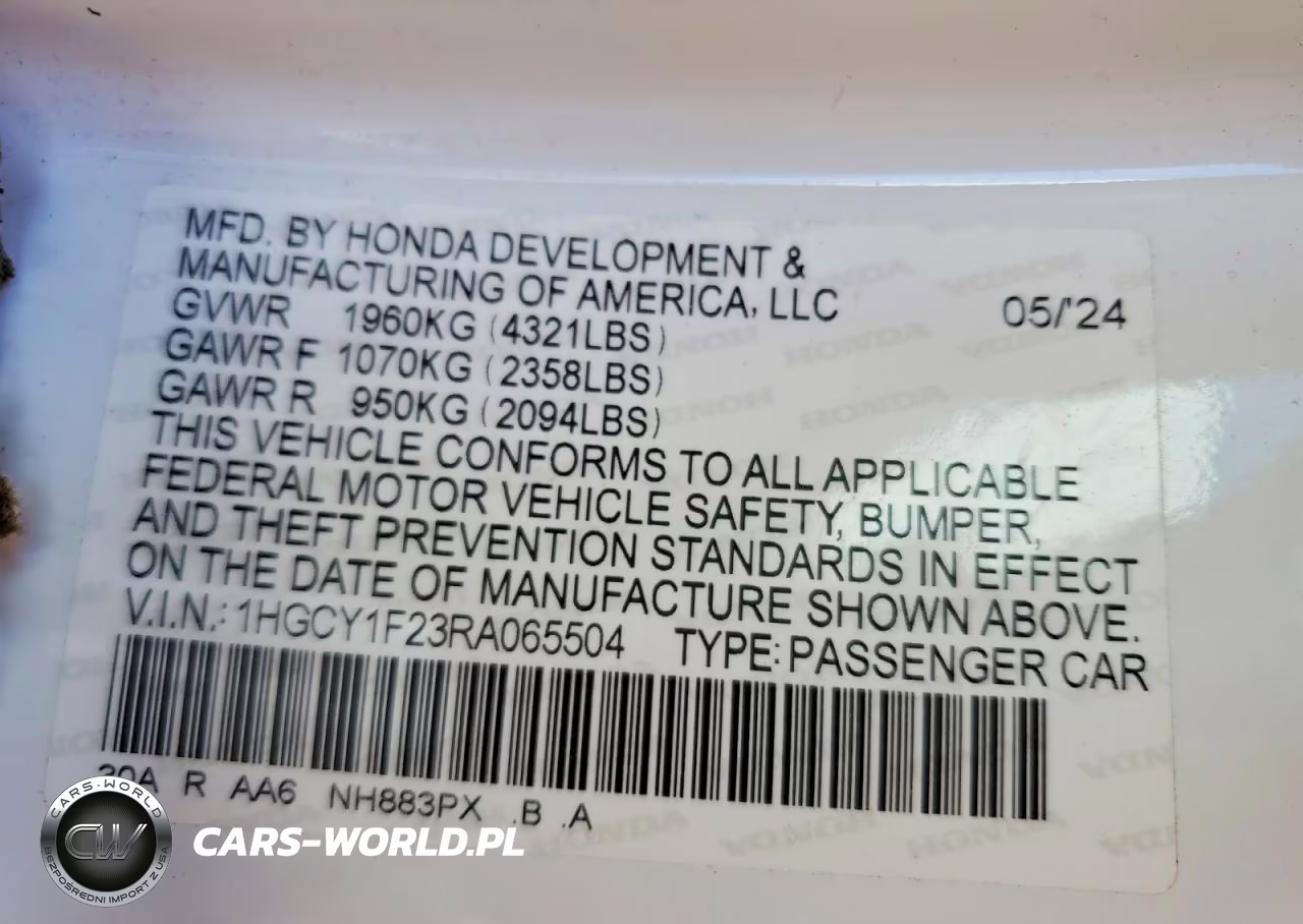2024 Honda Accord Lx VIN:1HGCY1F23RA065504 - 12