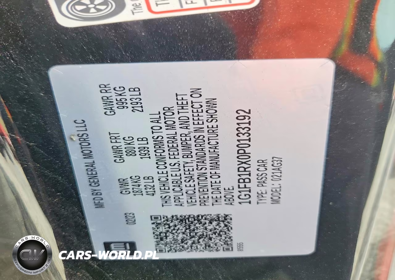 2023 Chevrolet Camaro Ls VIN:1G1FB1RX0P0133192 - 12