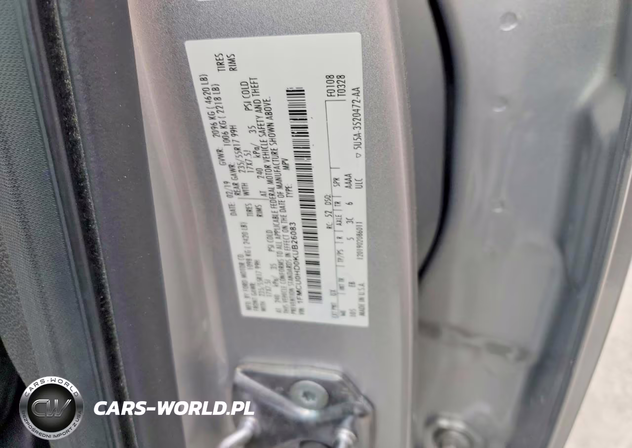 2019 Ford Escape Sel VIN:1FMCU0HD0KUB26083 - 13
