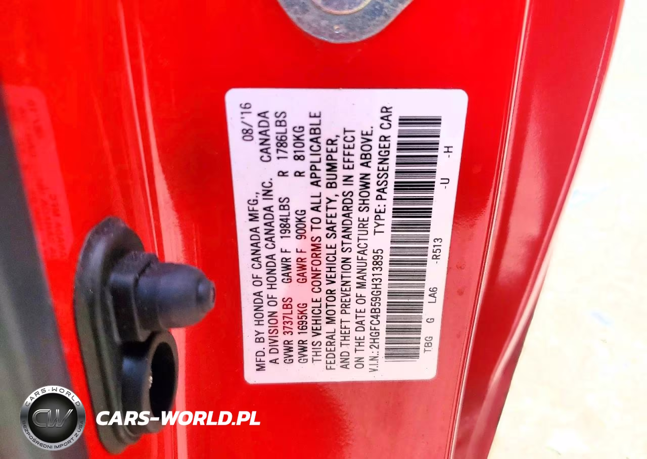 2016 HONDA CIVIC LX VIN:2HGFC4B59GH313895 - 12