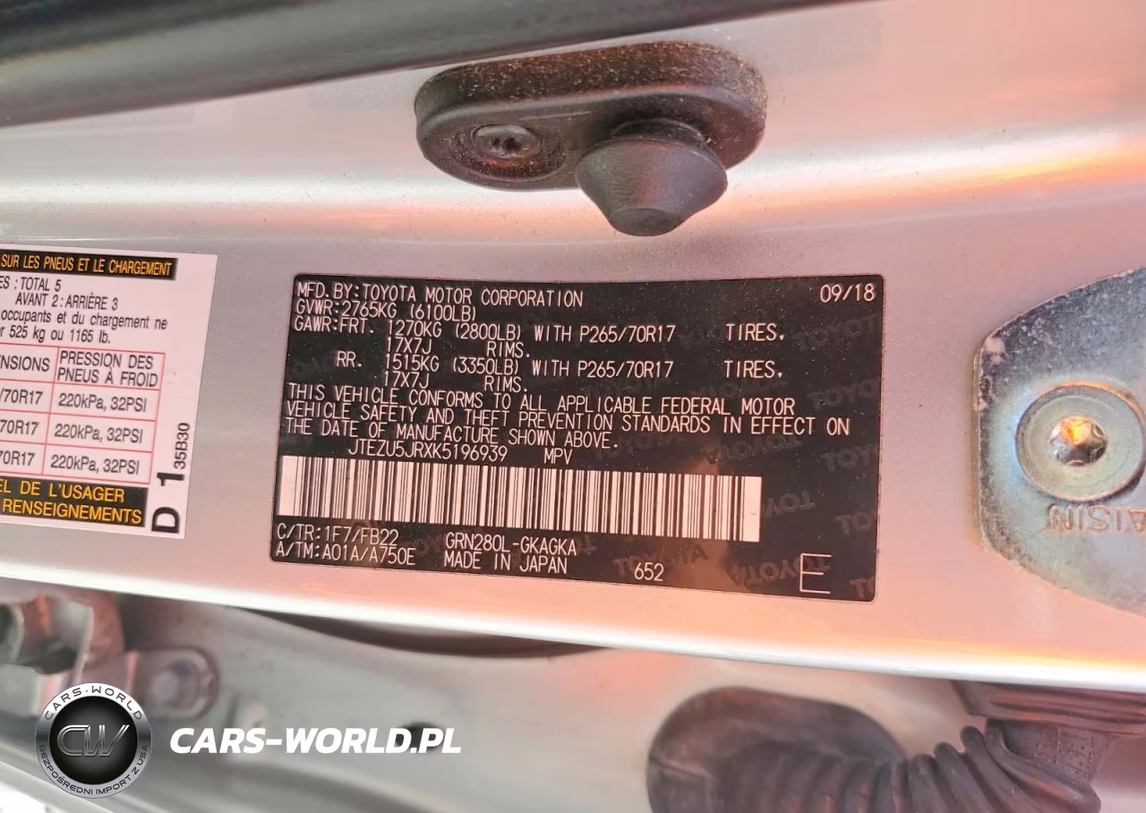 2019 Toyota 4Runner Sr5 VIN:JTEZU5JRXK5196939 - 12