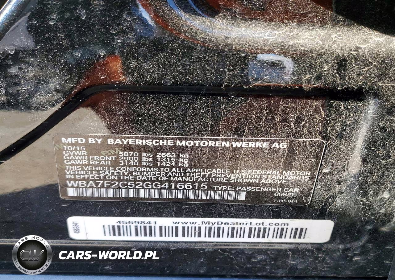 2016 BMW 750 Xi VIN:WBA7F2C52GG416615 - 13