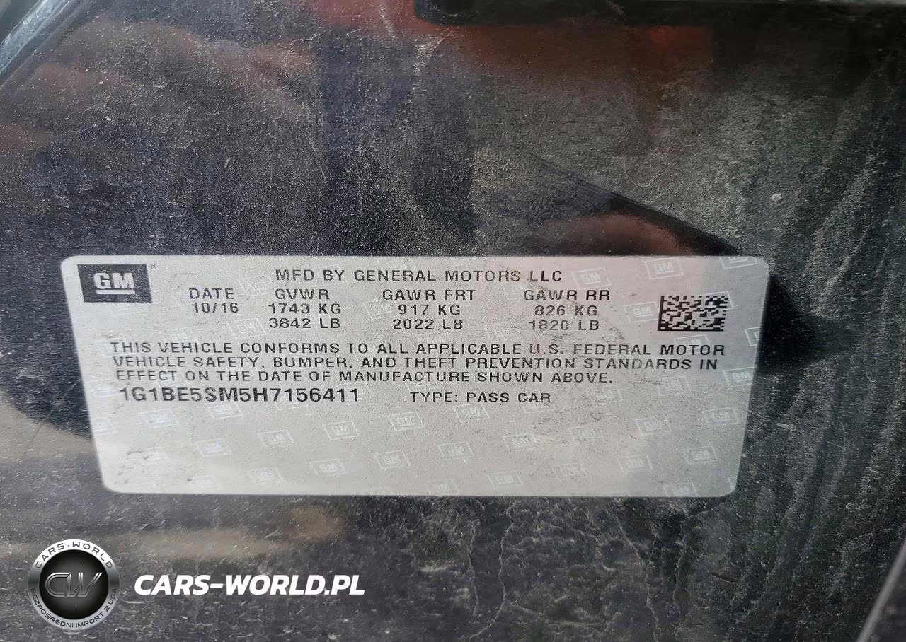 2017 Chevrolet Cruze VIN:1G1BE5SM5H7156411 - 12